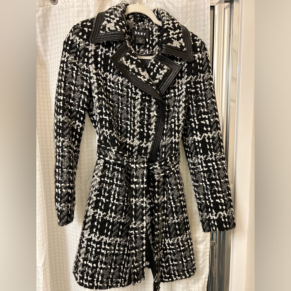 DKNY belted women’s wool coat